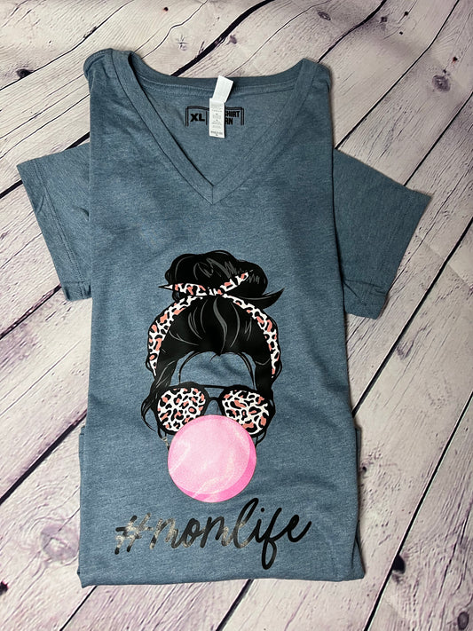 Mom life Bubble gum screen print