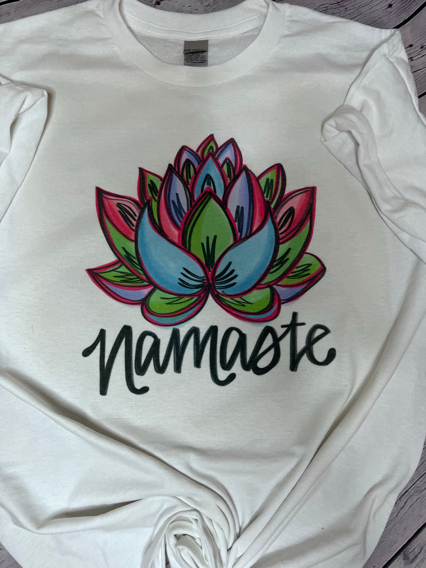 Spiritual Namaste Lotus flower sublimation t-shirt