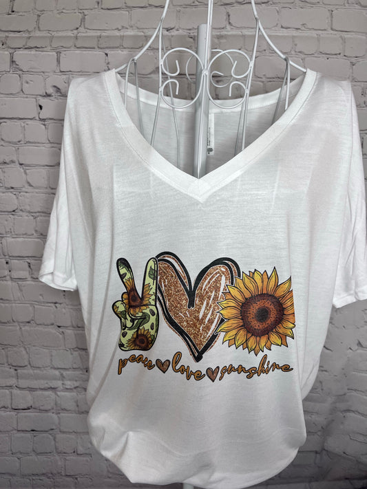Peace ♥️ love ♥️ sunshine sublimation t-shirt
